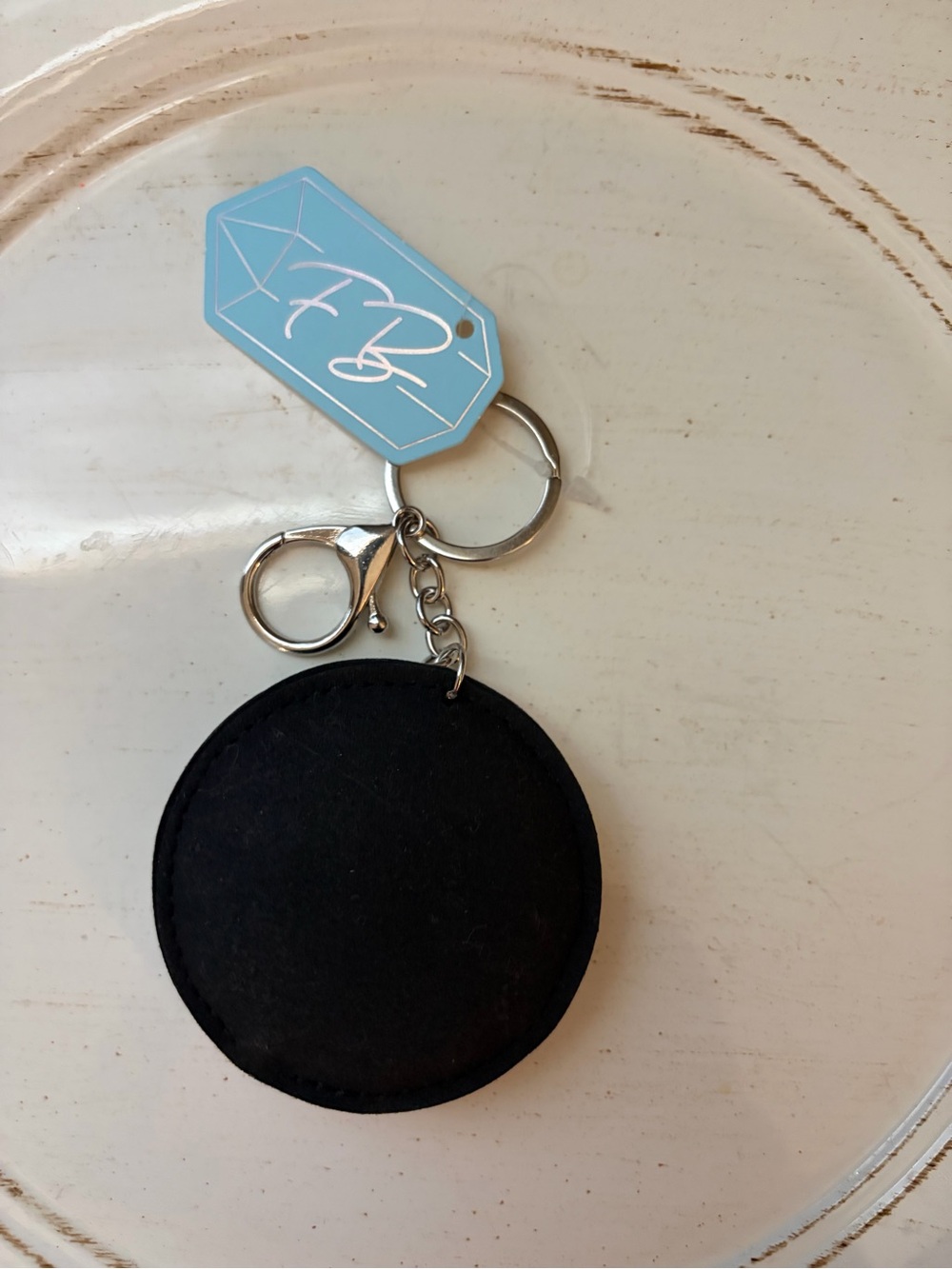 Sparkling Black & Red Vinyl Record Keychain - Women Accessories - Picture 4 of 5